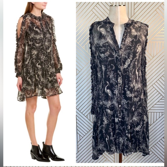 The Kooples cold shoulder printed dress size small - Picture 9 of 9